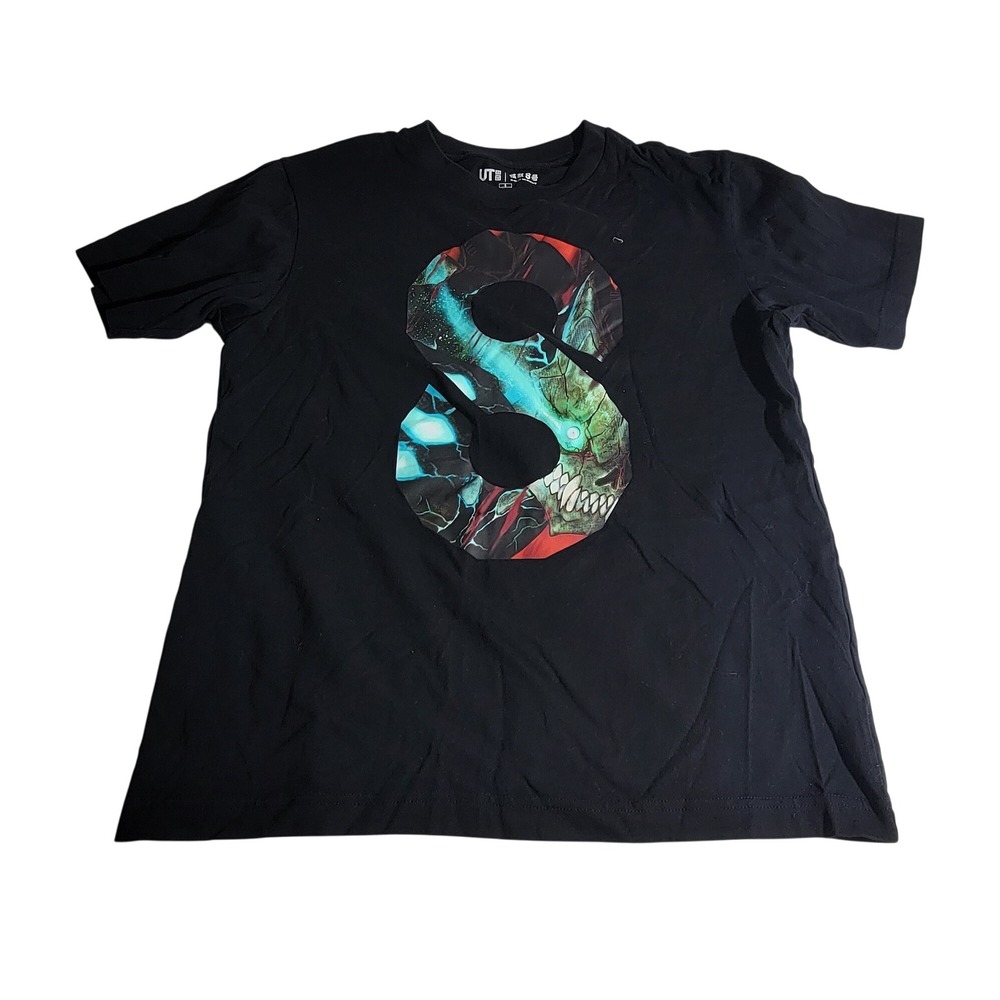 Uniqlo UT Kaiju No. 8 Graphic T-Shirt Mens Small Black Anime Manga Tee